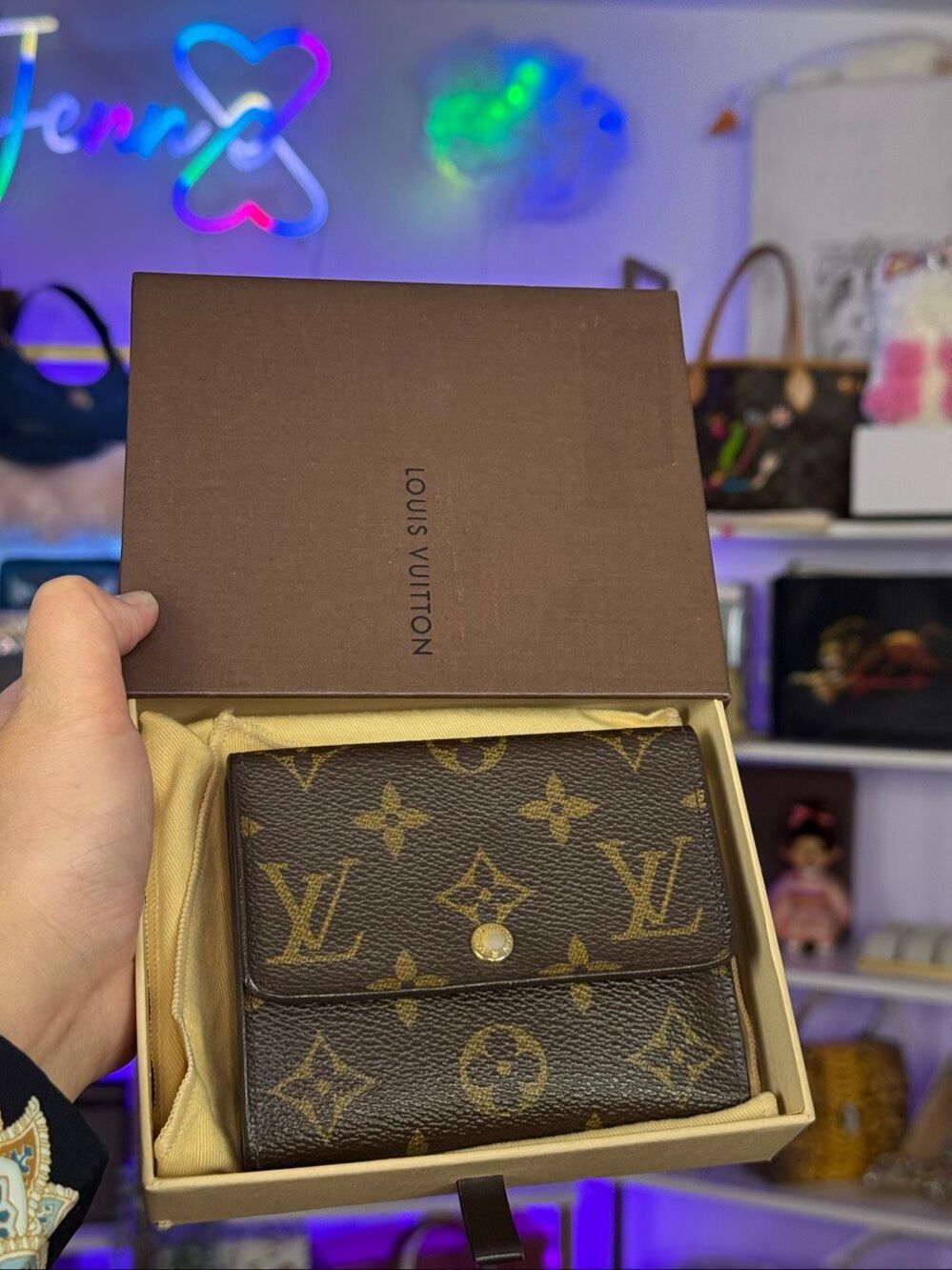 Louis Vuitton Anais Portefeuille Bi-fold Wallet Monogram Canvas Full Set